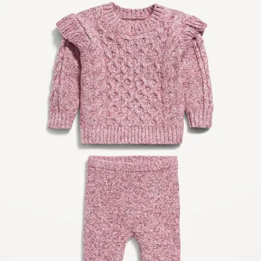 Ruffle-Trim Cocoon Sweater and Pants Set for Baby